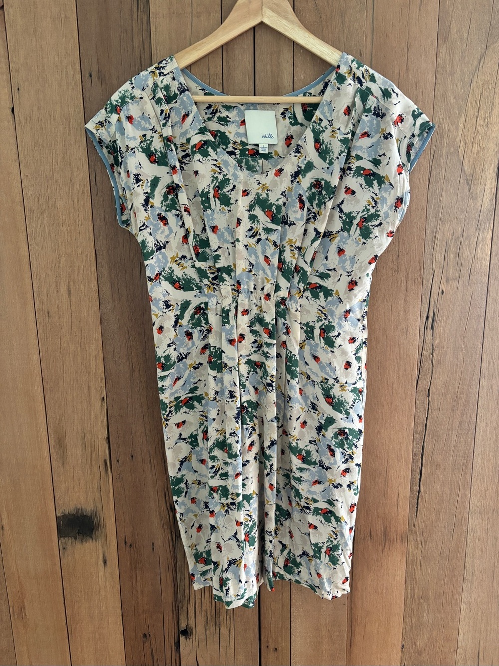 Anthropologie Odille Junebug Silk Floral Print V-neck Dress